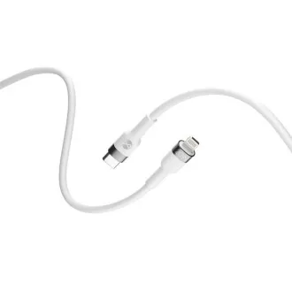 Forever Rugalmas USB-C/Lightning adatkábel 1m 20W Fehér