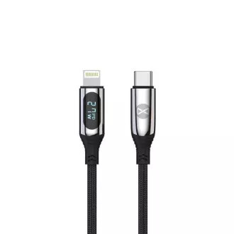 Adatkábel LCD-vel Forever USB-C/Lightning 1m 27W fekete Adatkábel LCD-vel Forever USB-C/Lightning 1m 27W fekete