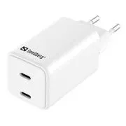 Sandberg AC töltő Dual USB-C PD65W EU