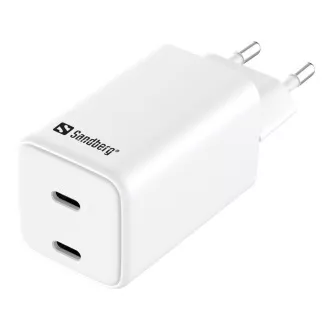 Sandberg AC töltő Dual USB-C PD65W EU