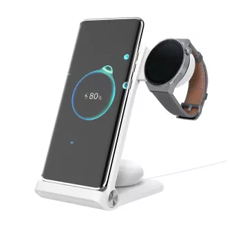 Nillkin PowerTrio 3in1 vezeték nélküli töltő a Huawei Watch-hoz Fehér