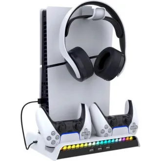 iPega P5S006 Többfunkciós újratölthető RGB állvány hűtéssel a PS5 Slim fehér színhez iPega P5S006 Többfunkciós újratölthető RGB állvány hűtéssel a PS5 Slim fehér színhez