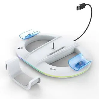 iPega P5S045 Függőleges töltőállvány RGB-vel PS5/PS5 Slim fehér színhez iPega P5S045 Függőleges töltőállvány RGB-vel PS5/PS5 Slim fehér színhez