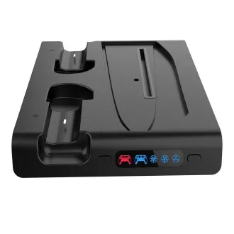 iPega P5S006 Többfunkciós újratölthető RGB állvány hűtéssel a PS5 Slimhez Fekete