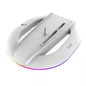 iPega P5S035SA Függőleges állvány (2xUSB-A) RGB-vel PS5 Slim/PS5 Pro fehér színhez iPega P5S035SA Függőleges állvány (2xUSB-A) RGB-vel PS5 Slim/PS5 Pro fehér színhez
