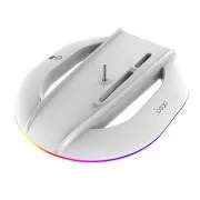 iPega P5S035SA Függőleges állvány (2xUSB-A) RGB-vel PS5 Slim/PS5 Pro fehér színhez