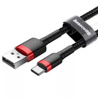 Baseus CATKLF-B91 Cafule kábel USB-C 3A 1m piros/fekete Baseus CATKLF-B91 Cafule kábel USB-C 3A 1m piros/fekete