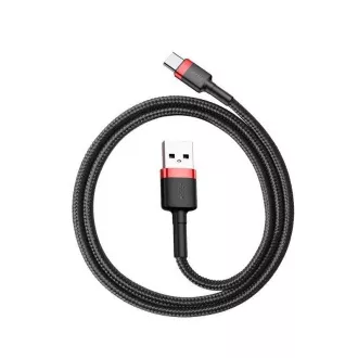 Baseus CATKLF-B91 Cafule kábel USB-C 3A 1m piros/fekete Baseus CATKLF-B91 Cafule kábel USB-C 3A 1m piros/fekete
