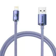 Baseus CAJY000005 Crystal Shine sorozatú adatkábel USB - Lightning 20W 1.2m lila
