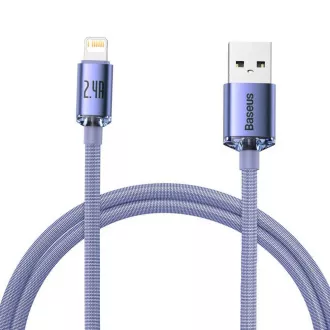 Baseus CAJY000005 Crystal Shine sorozatú adatkábel USB - Lightning 20W 1.2m lila