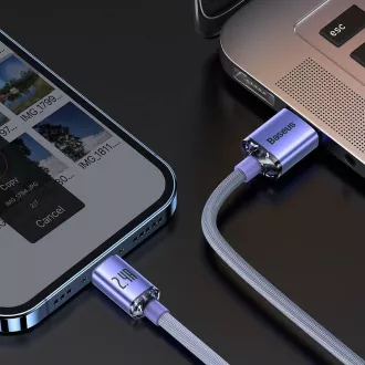 Baseus CAJY000005 Crystal Shine sorozatú adatkábel USB - Lightning 20W 1.2m lila
