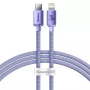 Baseus CAJY000205 Crystal Shine sorozatú adatkábel USB-C - Lightning 20W 1.2m lila