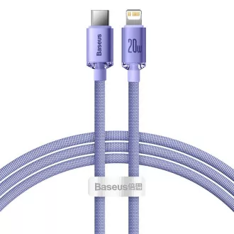 Baseus CAJY000205 Crystal Shine sorozatú adatkábel USB-C - Lightning 20W 1.2m lila