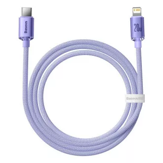 Baseus CAJY000205 Crystal Shine sorozatú adatkábel USB-C - Lightning 20W 1.2m lila