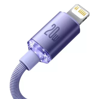 Baseus CAJY000205 Crystal Shine sorozatú adatkábel USB-C - Lightning 20W 1.2m lila