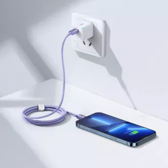 Baseus CAJY000205 Crystal Shine sorozatú adatkábel USB-C - Lightning 20W 1.2m lila