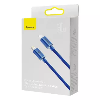 Baseus CAJY000203 Crystal Shine sorozatú adatkábel USB-C - Lightning 20W 1.2m kék