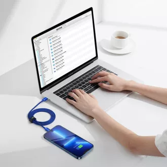 Baseus CAJY000203 Crystal Shine sorozatú adatkábel USB-C - Lightning 20W 1.2m kék