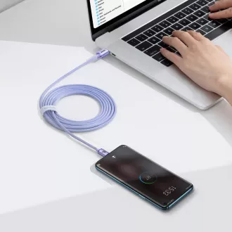 Baseus CAJY000705 Crystal Shine sorozatú adatkábel USB-C - USB-C 100W 2m Lila