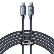 Baseus CAJY000701 Crystal Shine sorozatú adatkábel USB-C - USB-C 100W 2m Fekete