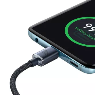 Baseus CAJY000701 Crystal Shine sorozatú adatkábel USB-C - USB-C 100W 2m Fekete