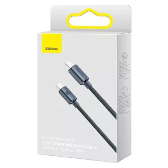 Baseus CAJY000701 Crystal Shine sorozatú adatkábel USB-C - USB-C 100W 2m Fekete