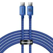 Baseus CAJY000703 Crystal Shine sorozatú adatkábel USB-C - USB-C 100W 2m kék