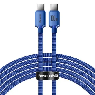 Baseus CAJY000703 Crystal Shine sorozatú adatkábel USB-C - USB-C 100W 2m kék