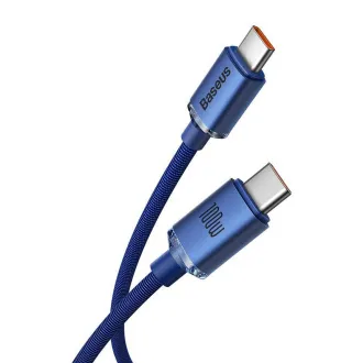 Baseus CAJY000703 Crystal Shine sorozatú adatkábel USB-C - USB-C 100W 2m kék