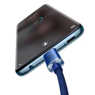 Baseus CAJY000703 Crystal Shine sorozatú adatkábel USB-C - USB-C 100W 2m kék
