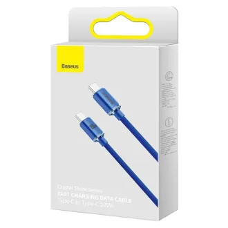 Baseus CAJY000703 Crystal Shine sorozatú adatkábel USB-C - USB-C 100W 2m kék