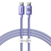 Baseus CAJY000605 Crystal Shine sorozatú adatkábel USB-C - USB-C 100W 1.2m lila