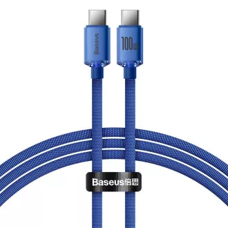 Baseus CAJY000603 Crystal Shine sorozatú adatkábel USB-C - USB-C 100W 1.2m kék
