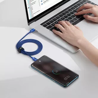 Baseus CAJY000603 Crystal Shine sorozatú adatkábel USB-C - USB-C 100W 1.2m kék
