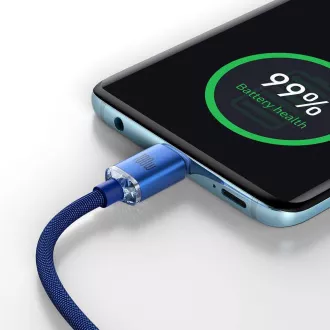 Baseus CAJY000603 Crystal Shine sorozatú adatkábel USB-C - USB-C 100W 1.2m kék