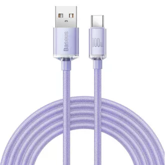 Baseus CAJY000505 Crystal Shine sorozatú adatkábel USB - USB-C 100W 2m lila