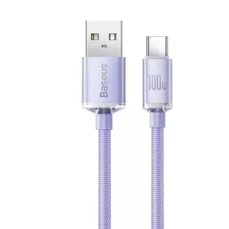 Baseus CAJY000505 Crystal Shine sorozatú adatkábel USB - USB-C 100W 2m lila
