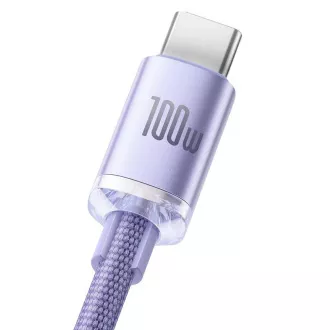Baseus CAJY000505 Crystal Shine sorozatú adatkábel USB - USB-C 100W 2m lila