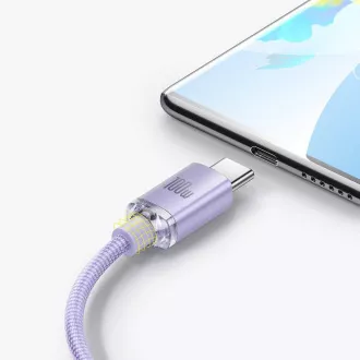 Baseus CAJY000505 Crystal Shine sorozatú adatkábel USB - USB-C 100W 2m lila