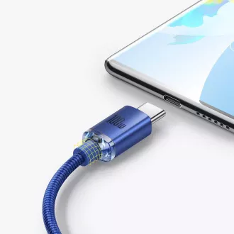 Baseus CAJY000503 Crystal Shine sorozatú adatkábel USB - USB-C 100W 2m kék