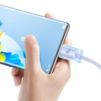 Baseus CAJY000405 Crystal Shine sorozatú adatkábel USB - USB-C 100W 1.2m lila Baseus CAJY000405 Crystal Shine sorozatú adatkábel USB - USB-C 100W 1.2m lila