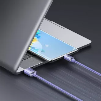 Baseus CAJY000405 Crystal Shine sorozatú adatkábel USB - USB-C 100W 1.2m lila Baseus CAJY000405 Crystal Shine sorozatú adatkábel USB - USB-C 100W 1.2m lila