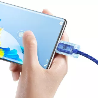 Baseus CAJY000403 Crystal Shine sorozatú adatkábel USB - USB-C 100W 1.2m kék