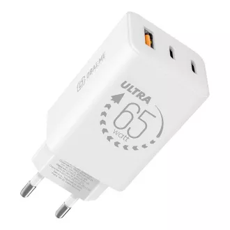 Csomag:ME GaN utazási töltő USB-A   2xUSB-C 65W Fehér