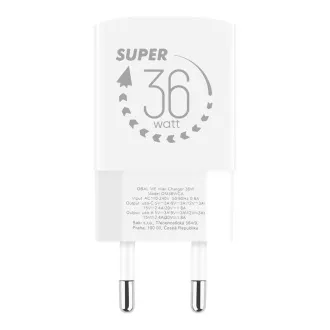 CSOMAG:ME GaN utazási töltő USB-A   USB-C 36W Fehér