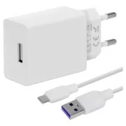 Csomag:ME utazási töltő USB-A 10W   USB-A/USB-C kábel 1m Fehér