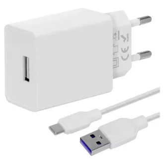 Csomag:ME utazási töltő USB-A 10W   USB-A/USB-C kábel 1m Fehér