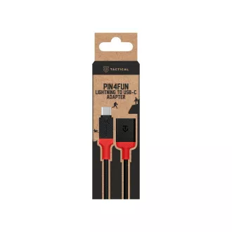 Taktikai Pin4Fun adapter USB-C/Lightning 0,1m fekete/vörös