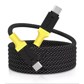 Taktikai MagRope USB-C/USB-C 1m Fekete/sárga