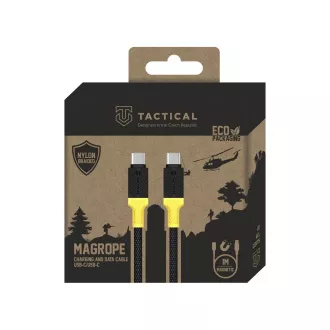 Taktikai MagRope USB-C/USB-C 1m Fekete/sárga